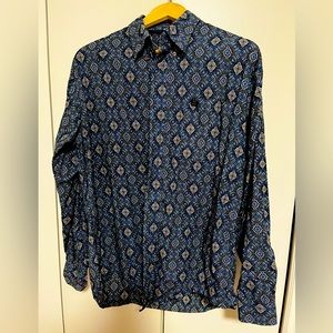 Cinch Men’s Blue Paisley Button Down Long Sleeve